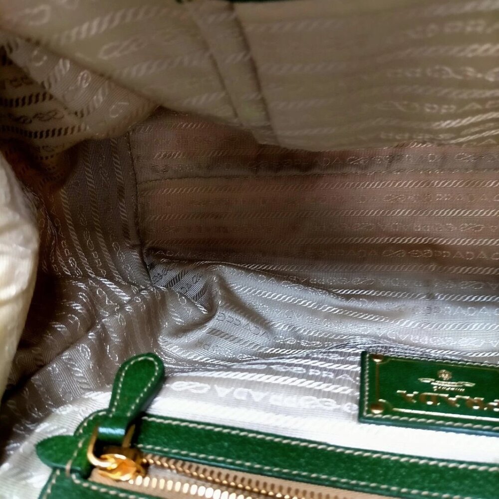 Prada Hand Bag Beige Canvas 550-080725 - Picture 11 of 13